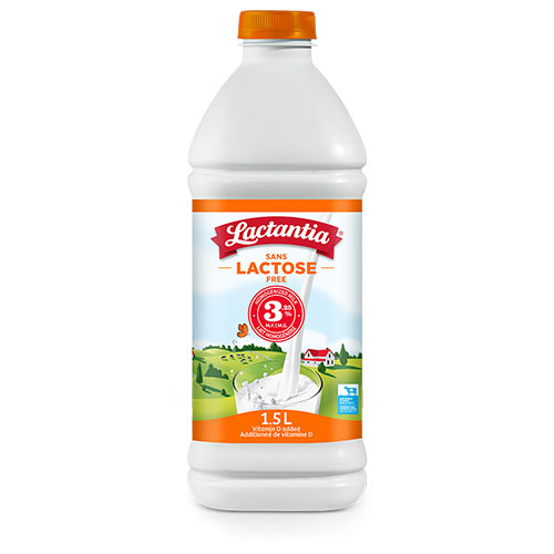 Lait sans lactose 3.25% plastique 1.5L