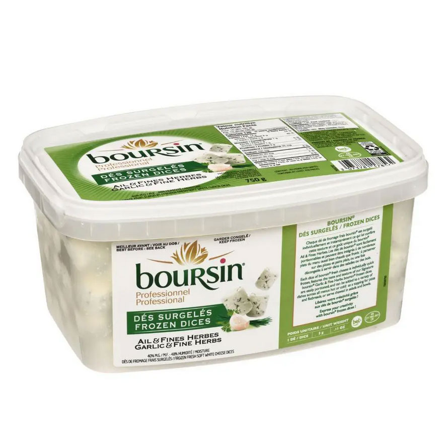 Boursin ail et herbes en dés congelé IQF 4x750g