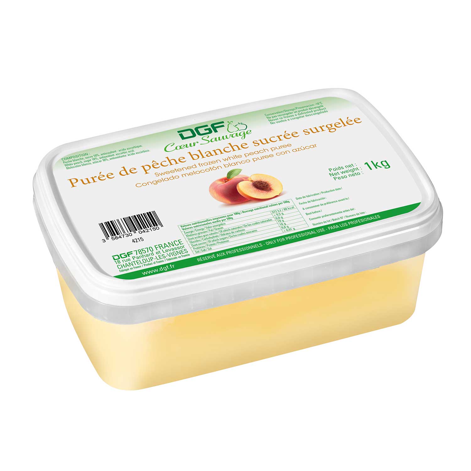 Purée de pêche (surgelée)  6x1kg