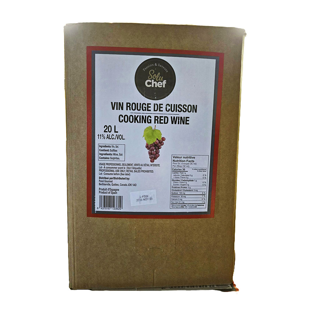 Vin de cuisson rouge sec 20L