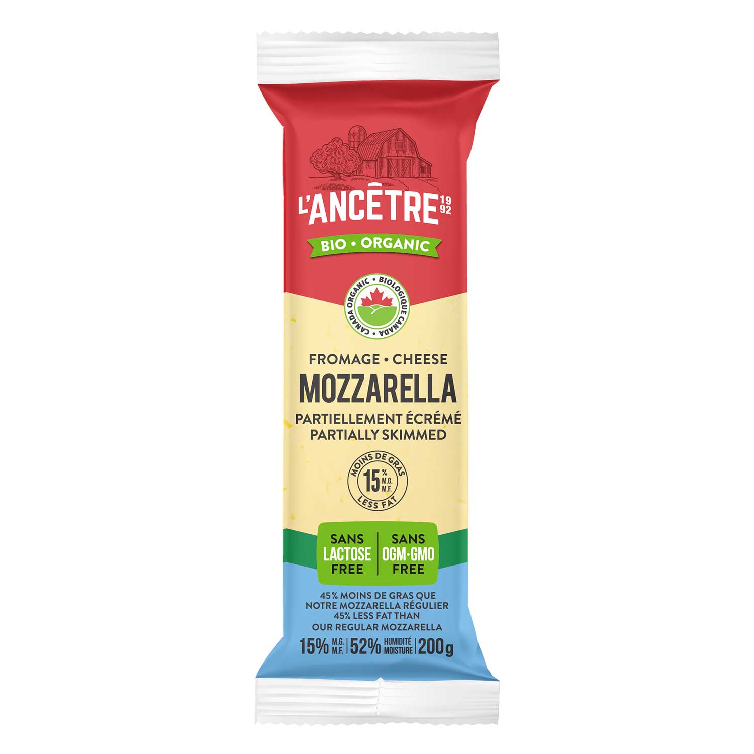 Mozzarella 15% bio l'Ancêtre 8x200g
