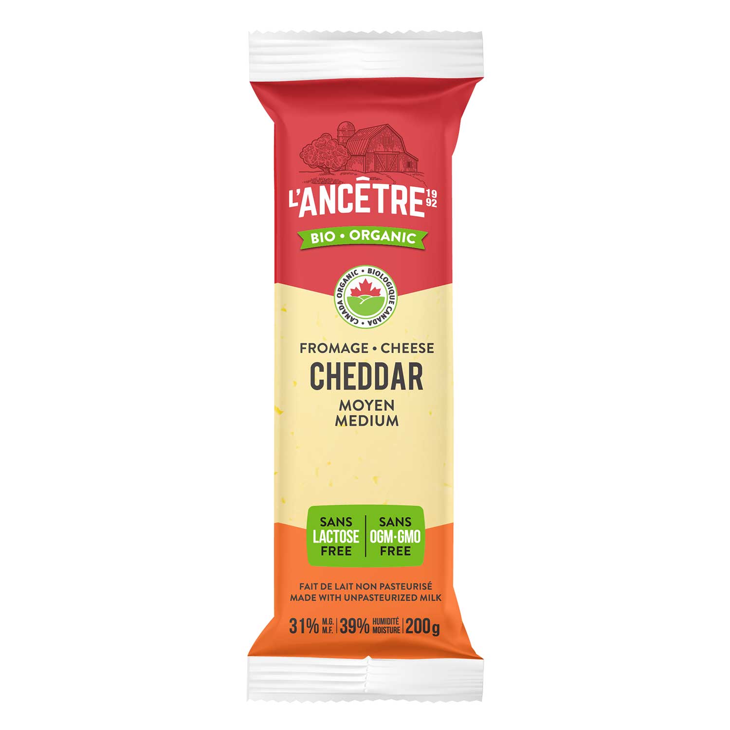 Cheddar moyen bio l'Ancêtre 8x200g