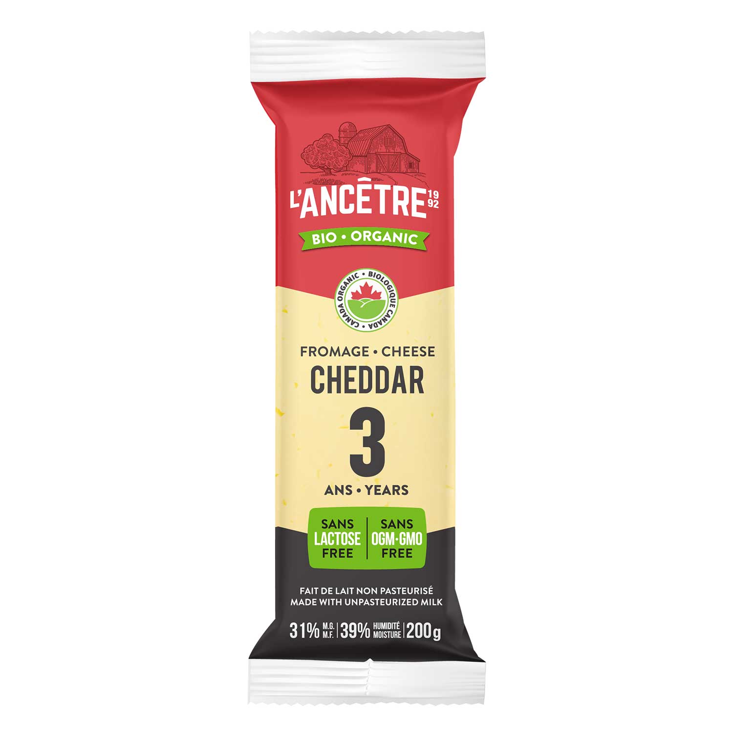 Cheddar 3 ans bio l'Ancêtre 8x200g
