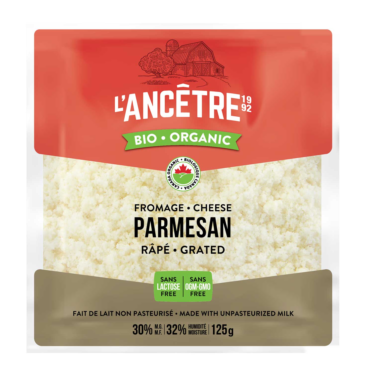 Parmesan râpé bio l'Ancêtre 8x125g