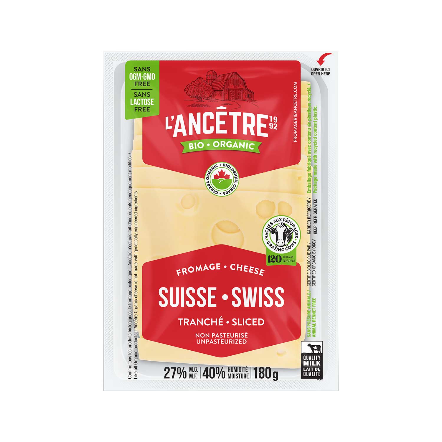Suisse tranché bio l'Ancêtre 8x180g