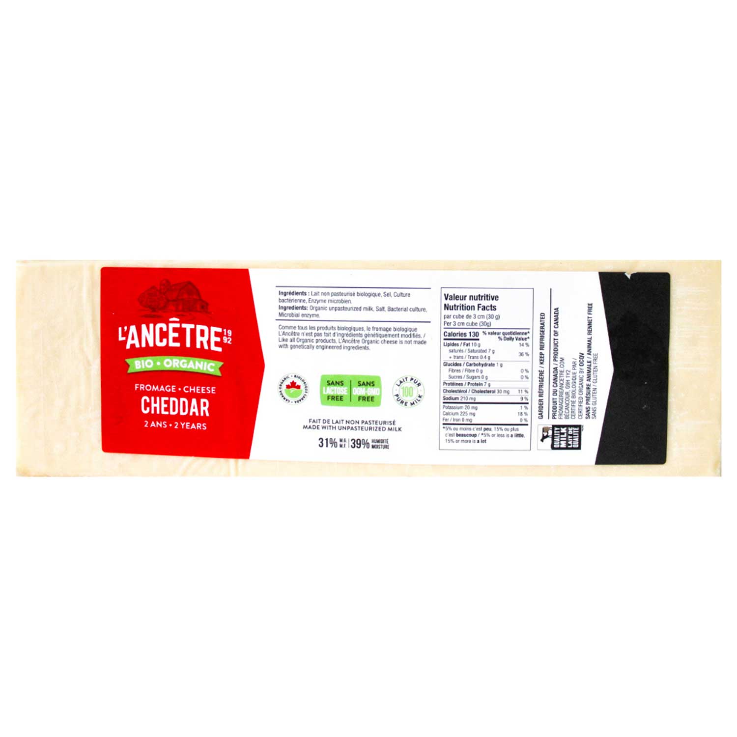 Cheddar 2 ans bio l'Ancêtre 1kg (PV)