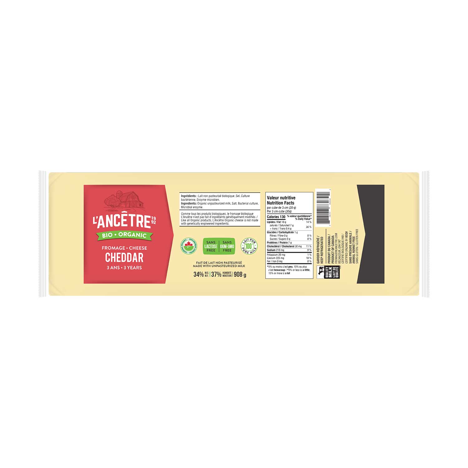 Cheddar 3 ans bio l'Ancêtre 1kg (PV)