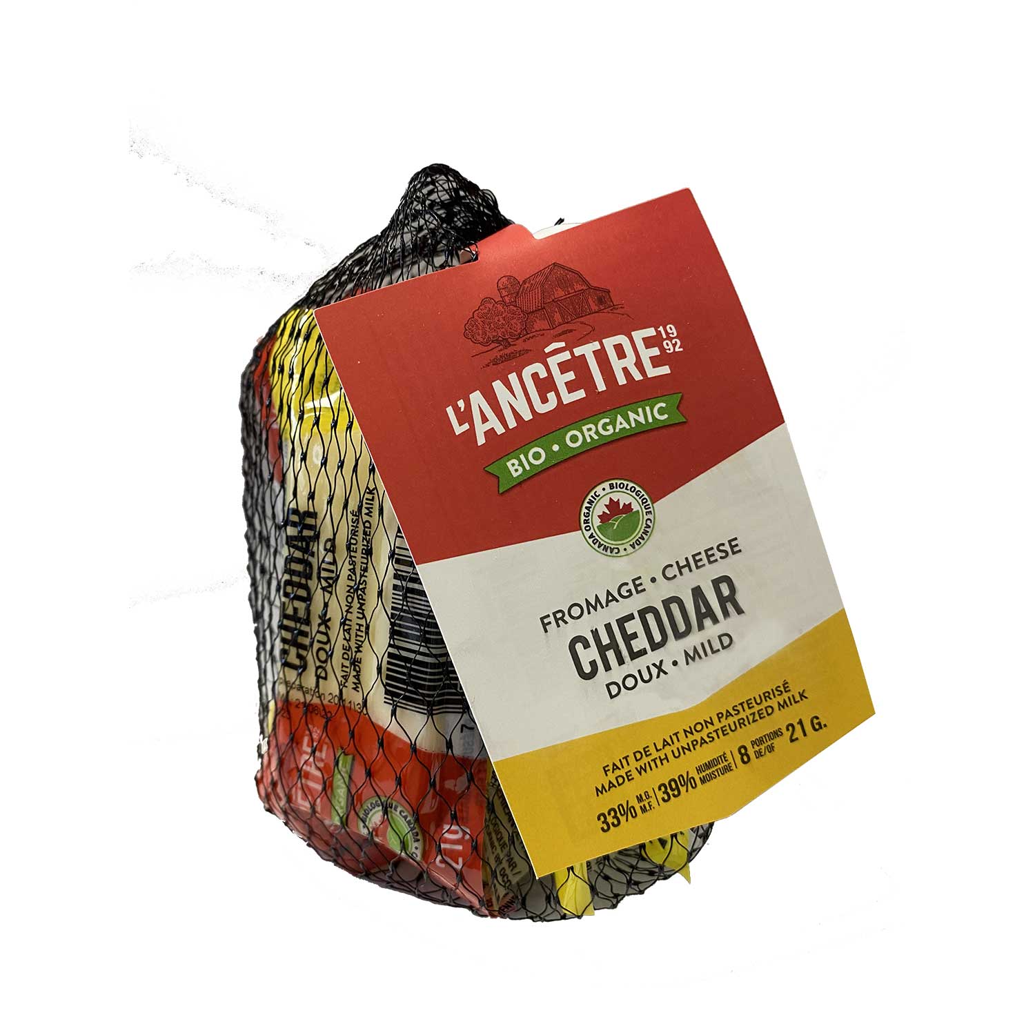 Cheddar doux bio portions l'Ancêtre 50x21g