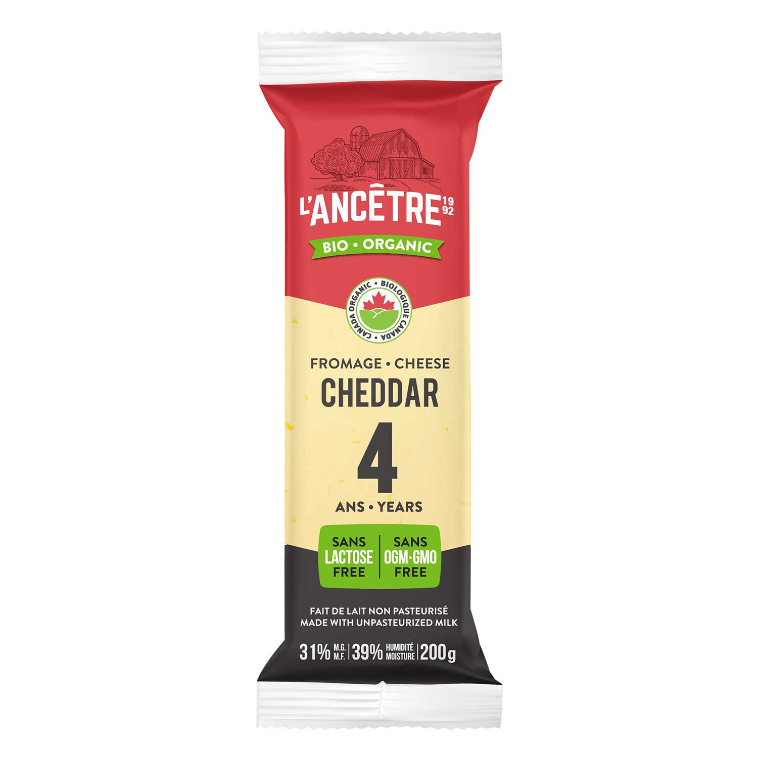 Cheddar 4 ans bio l'Ancêtre 8x200g