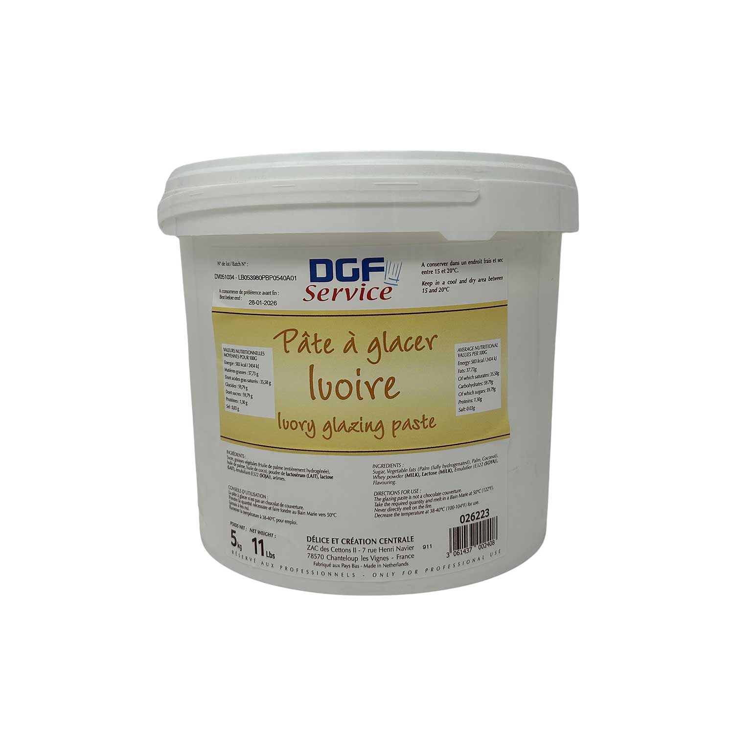 Pâte à glacer ivoire 5kg