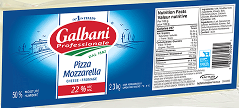 Mozzarella bloc Galbani professionnel 22% 2.3 kg