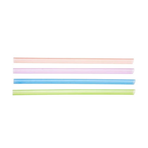 Paille en plastique super jumbo fluo 10" (12mm)