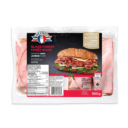 Jambon tranché forêt noir Olymel 6x500g