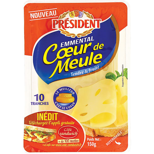 Emmental Coeur de meule tranché Président 150g