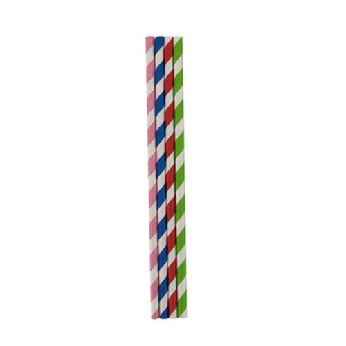 Pailles en papier multicolores jumbo 8" (8mm)