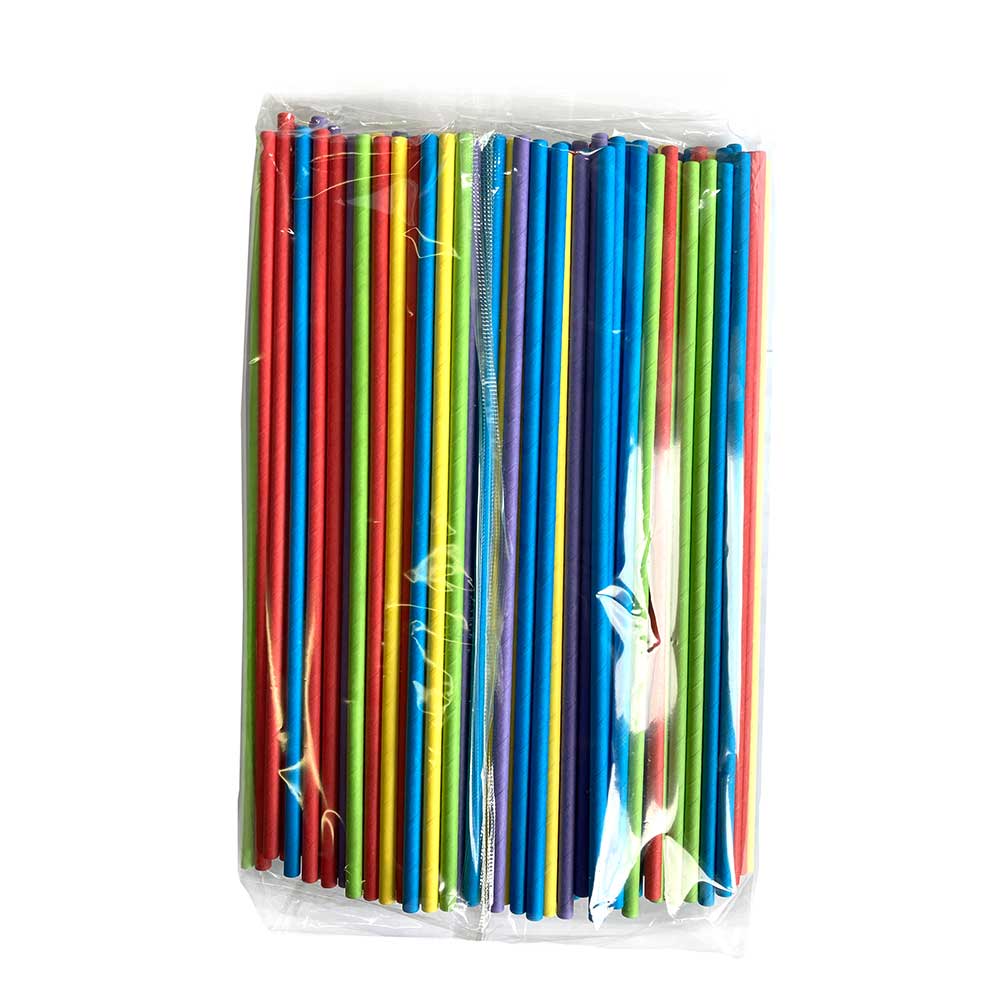 Pailles en papier multicolores 10" (5mm)