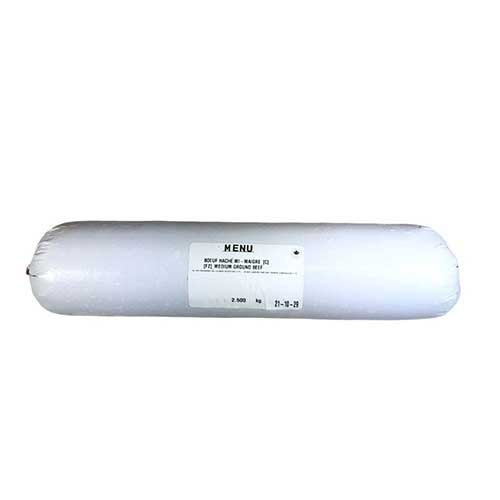 Boeuf haché mi-maigre rouleau Lauzon (surgelé) (2 x 2.5 kg)